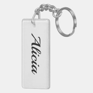 personalisierbar Vorname Alicia schwarz weiß Key Ring
