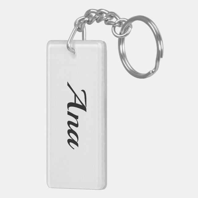 personalisierbar Vorname Ana schwarz weiß Key Ring (Back Right)