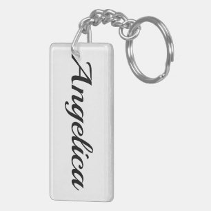 personalisierbar Vorname Angelica schwarz weiß Key Ring