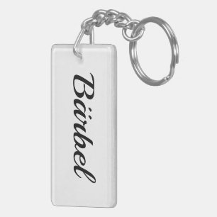 personalisierbar Vorname Bärbel schwarz weiß Key Ring