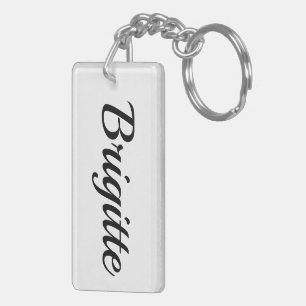 personalisierbar Vorname Brigitte schwarz weiß Key Ring