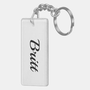 personalisierbar Vorname Britt schwarz weiß Key Ring
