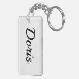 personalisierbar Vorname Doris schwarz weiß Key Ring
