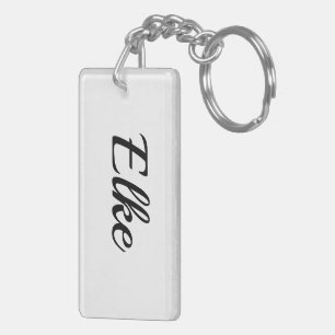 personalisierbar Vorname Elke schwarz weiß Key Ring