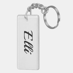 personalisierbar Vorname Elli schwarz weiß Key Ring