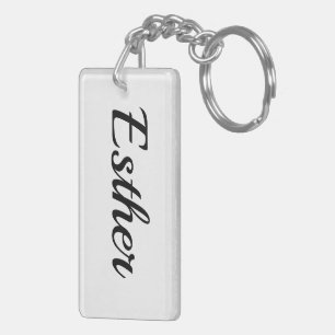 personalisierbar Vorname Esther schwarz weiß Key Ring