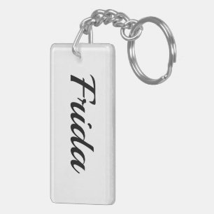 personalisierbar Vorname Frida schwarz weiß Key Ring