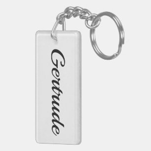 personalisierbar Vorname Gertrude schwarz weiß Key Ring