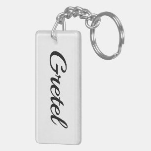 personalisierbar Vorname Gretel schwarz weiß Key Ring