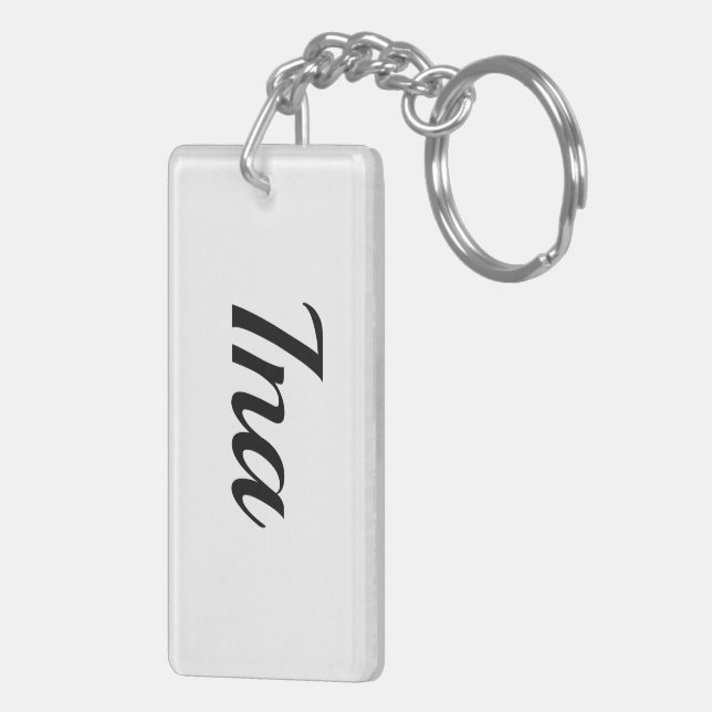 personalisierbar Vorname Ina schwarz weiß Key Ring (Back Right)