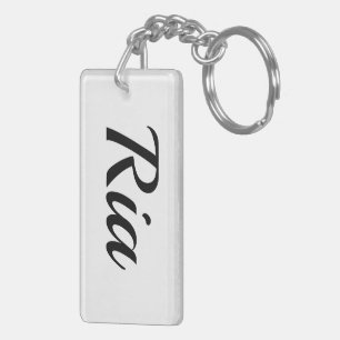 personalisierbar Vorname Ria schwarz weiß Key Ring