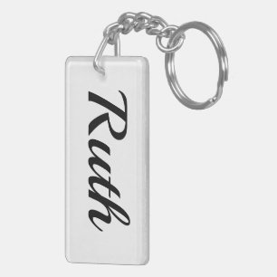 personalisierbar Vorname Ruth schwarz weiß Key Ring