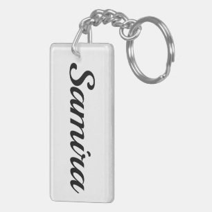 personalisierbar Vorname Samira schwarz weiß Key Ring