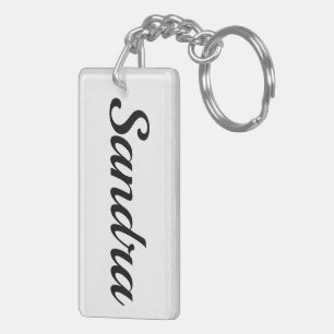 personalisierbar Vorname Sandra schwarz weiß Key Ring