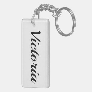 personalisierbar Vorname Victoria schwarz weiß Key Ring
