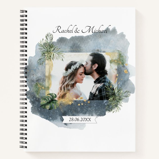 Personalisierbarer Foto Hochzeit Notebook (Front)