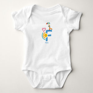 personalisierter Name F Baby Body Strampler Bodysuit