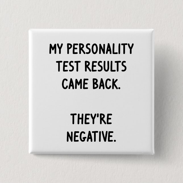 Personality Test 15 Cm Square Badge (Front)