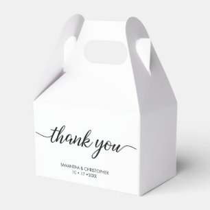 Personaliz Chic Script Thank You Wedding  Favour Box