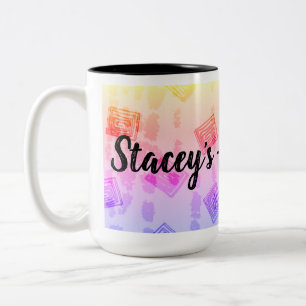 Personalizable Abstract Design in Vibrant Colours Two-Tone Coffee Mug