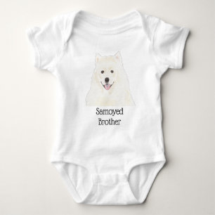 Personalizable American Eskimo Dog Samoyed Baby Bodysuit
