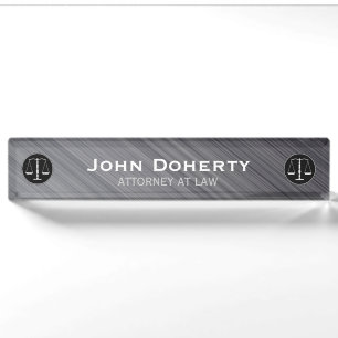 Personalizable ATTORNEY AT LAW Desk Name Plate