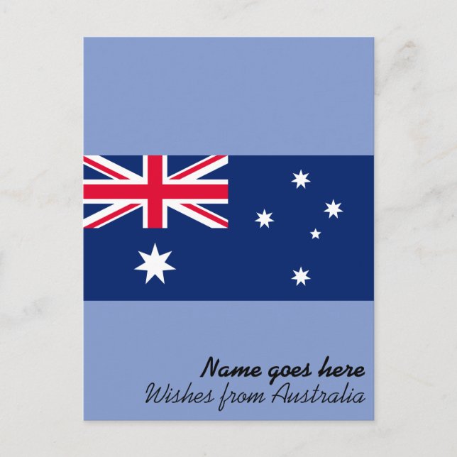 Personalizable Australian Flag Holiday/Vacation Postcard (Front)