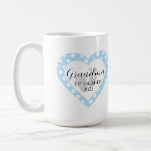 Personalizable Baby Shower White Polkadot on Blue Coffee Mug