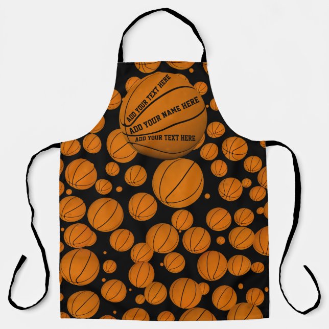 Personalizable Basketball All-Over Print Apron (Front)