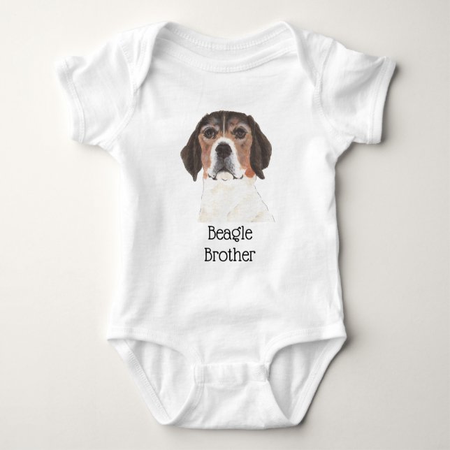Personalizable Beagle Baby Bodysuit (Front)