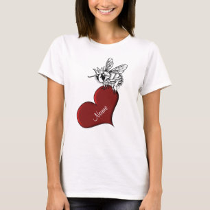PERSONALIZABLE Bee Mine: Valentine by Sonja A.S T-Shirt
