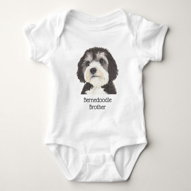 Personalizable Bernedoodle Baby Bodysuit (Front)
