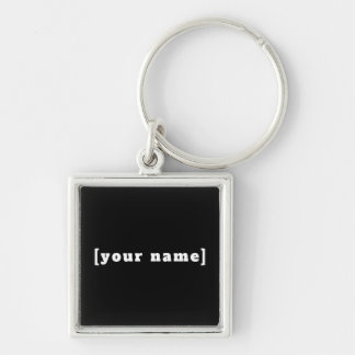 personalizable black and white with your name key ring