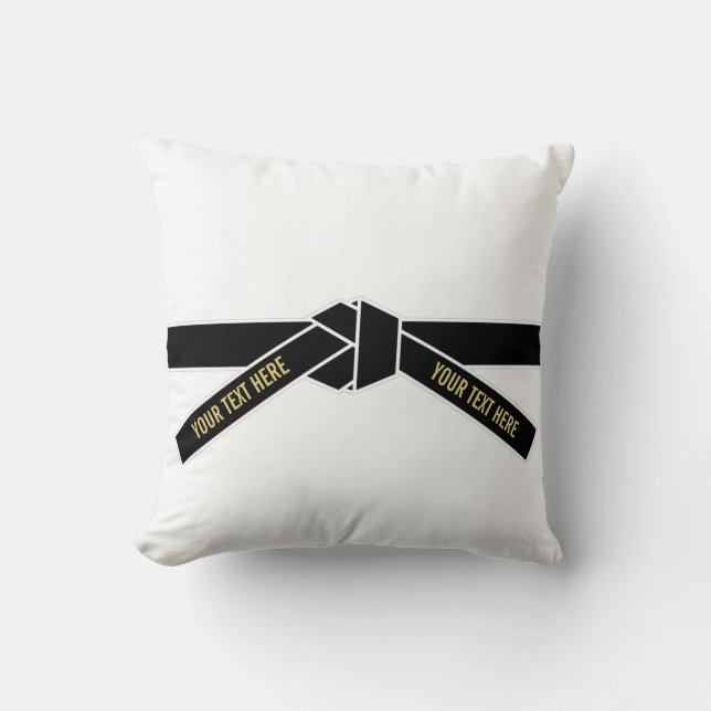 Personalizable Black Belt (Kuro-obi) Cushion (Front)