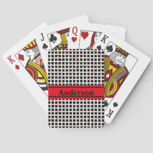 Personalizable Black White Red Pattern Playing Cards