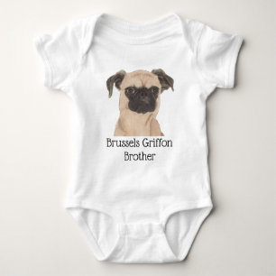Personalizable Brussels Griffon Dog Baby Bodysuit
