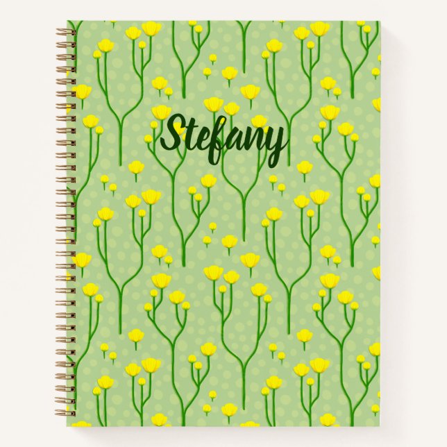 Personalizable Buttercup Meadow Notebook (Front)