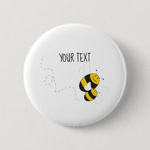 Personalizable button for bumblebee baby shower