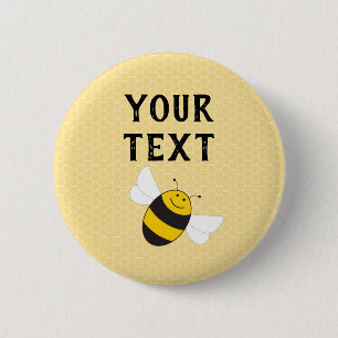 Personalizable button for bumblebee baby shower