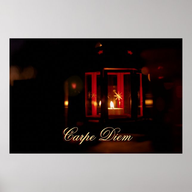 Personalizable Carpe Diem with shiny candle light  Poster (Front)