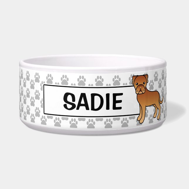 Personalizable Cartoon Bordeaux Dog And Name (Front)