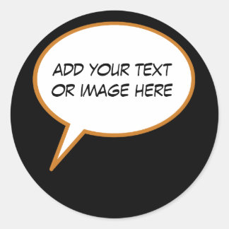 personalizable cartoon speech balloon classic round sticker