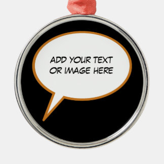 personalizable cartoon speech balloon metal tree decoration