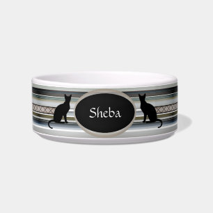Personalizable Cat food Bowl in white HAMbWG