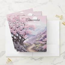 Personalizable Cherry Blossom Landscape