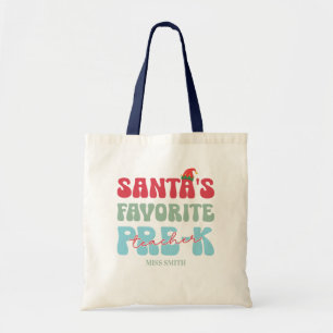 Personalizable Christmas Gift Pre-k teacher Tote Bag