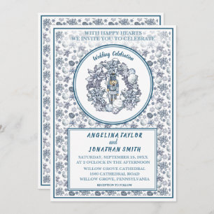 Personalizable Christmas Nutcracker Wreath Wedding Invitation