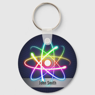 Personalizable Colourful Glowing Atom - Keychains