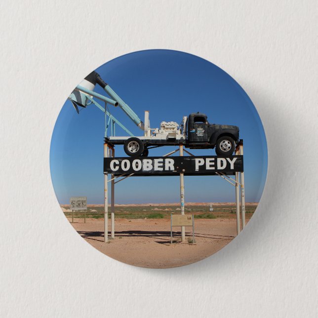 Personalizable Coober Pedy Outback Souvenir 6 Cm Round Badge (Front)