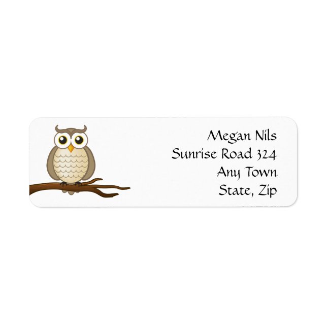 Personalizable Cute Owl | Return Address Label (Front)